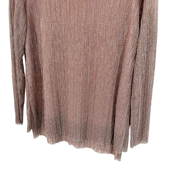 JM Collection Plus Size 1X Super Sparkly Formal Pink Blouse Shirt Top Christmas - Picture 5 of 9